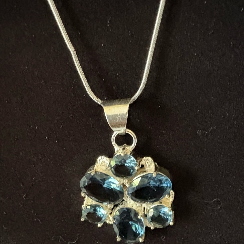 London Blue Topaz Gemstone in Sterling Silver